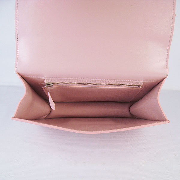 7A Hermes Oxhide Leather Message Bag Pink H017 - Click Image to Close